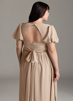 Azazie Madisynn Maternity Bridesmaid Dresses Bow Chiffon Floor-Length Dress image10