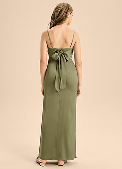 Azazie Mai Junior Pistachio A-Line Sweetheart Neckline Stretch Satin Dress image2