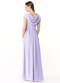 Azazie Organa Bridesmaid Dresses Lilac A-Line Pleated Chiffon Dress image4