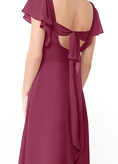 Azazie Syenna Robes de demoiselle d'honneur Robe Trapèze en Mousseline de soie Rayé Mûre image3