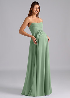 Azazie Saige Maternity Bridesmaid Dresses A-Line Pleated Chiffon Floor-Length Dress image8