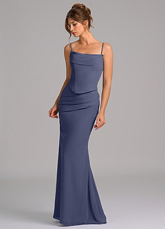 Azazie Sorrel Bridesmaid Dresses Stormy Mermaid Corset Chiffon Dress image6