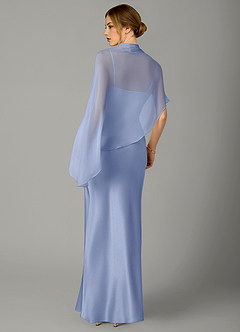 Azazie Jaleesa Jurken voor bruidsmeisjes Jurk van Stretch Satijn met A-Lijn Hoge Kraag Ijs image6