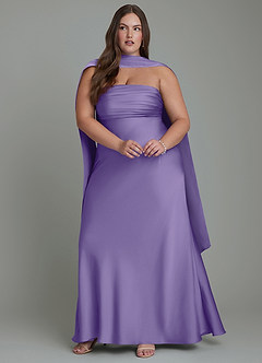 Azazie Saylor Vestidos de damas de honor Vestido Tahití de Satén Elástico de Corte Sirena con Palabra de honor image15