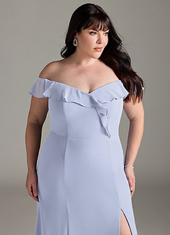 Azazie Sophie Bridesmaid Dresses Lavender A-Line Off the Shoulder Chiffon Convertible Dress image11