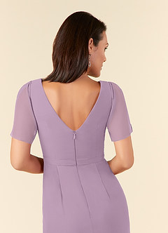 Azazie Marianne Mother of the Bride Dresses Wisteria Sheath V-Neck Pleated Chiffon Dress image6