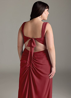 Azazie Jesaphine Abiti da Damigella Abito Tubino in Chiffon Fiocco Melograno image14