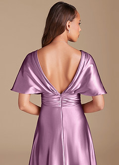 Azazie Pamela Bridesmaid Dresses Wisteria A-Line Pleated Metallic Satin Dress image7