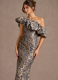Maxi jurk Ismerelle Vergulde Marine image1