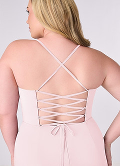 Barbie ♥ Azazie Bridesmaid Dresses Blushing Pink Sheath Corset Chiffon Dress image8