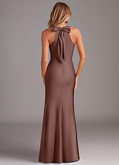 Azazie Doretta Robes de demoiselle d'honneur Robe Sirène en Satin extensible Plissée Expresso image2