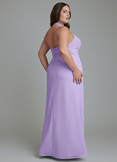Azazie Jemma Bridesmaid Dresses Lilac Sheath Pleated Chiffon Dress image12