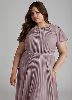 Azazie Kara Modest Bridesmaid Dresses A-Line Pleated Chiffon Floor-Length Dress image15