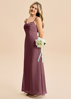 Azazie Jordyn Junior Vestido de Sangrado de Gasa de Corte en A con Escote de Corazón image1