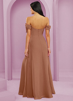 Barbie ♥ Azazie Bridesmaid Dresses Bronzer A-Line Off the Shoulder Chiffon Convertible Dress image2