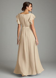 Azazie Daphne Modest Bridesmaid Dresses A-Line Ruffled Chiffon Floor-Length Dress image2