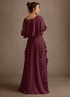 Azazie Darla Mother of the Bride Dresses Cabernet A-Line Ruched Chiffon Dress image2