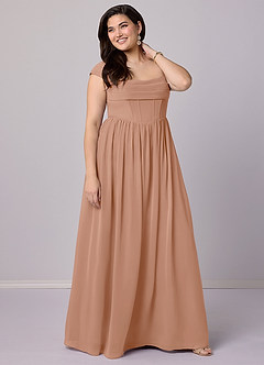 Barbie ♥ Azazie Bridesmaid Dresses Champagne Rose A-Line Corset Chiffon Dress image11