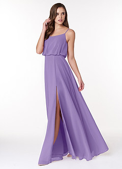 Azazie Lupe Abiti da Damigella Abito A-Line in Chiffon Blouson con Scollo a U Tahiti image3