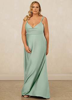 Christian Siriano Bridal for Azazie 1001 Bridesmaid Dresses Agave A-Line Sweetheart Neckline Stretch Satin Dress image15