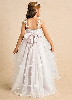 Azazie Darlina Robe Demoiselle D'honneur Fillette Robe Princesse en Tulle Dentelle Ivoire Pétale De Rose image7