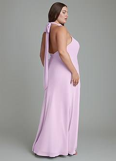 Azazie Velli Bridesmaid Dresses Frosted Lilac Mermaid High Neck Chiffon Dress image13