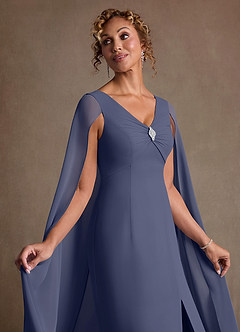 Azazie Boudica Suknie dla Matki Panny Młodej Linia A Pofałdowany Szyfon Długość podłogi Sukienka image5