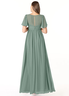 Azazie Verna Brautjungfernkleider für Schwangere A-Linie V-Hals Gerüscht Chiffon Bodenlänge Kleid image2