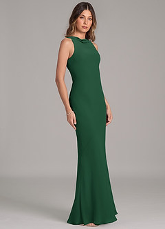 Azazie Allettie Jurken voor bruidsmeisjes Jurk van Chiffon met Zeemeermin Donkergroen image5