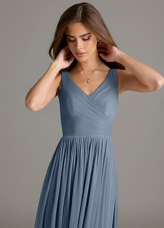 Azazie Keyla Bridesmaid Dresses Twilight A-Line Pleated Mesh Dress image7