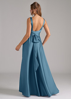 Azazie Kora Bridesmaid Dresses Bermuda A-Line Pleated Stretch Satin Dress image6