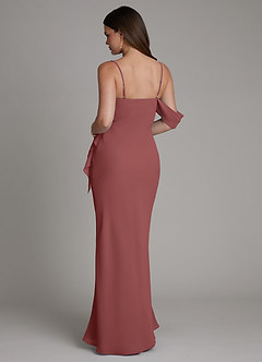 Azazie Yura Bridesmaid Dresses Amethyst Mermaid Off the Shoulder Chiffon Dress image3