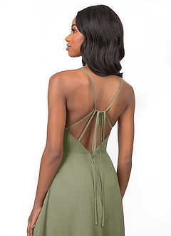 Azazie Everleigh Bridesmaid Dresses Pistachio A-Line Sweetheart Pleated Chiffon Dress image4