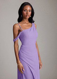 Azazie Madelyn Bridesmaid Dresses Tahiti Mermaid One Shoulder Chiffon Convertible Dress image3