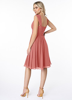 Azazie Angie Bridesmaid Dresses Antique Rose A-Line Corset Chiffon Dress image5