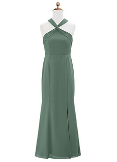 Azazie Rue Junior Eucalyptus Mermaid Side Slit Chiffon Dress image6
