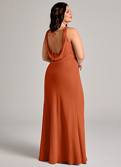 Azazie Rylina Bridesmaid Dresses Burnt Orange Mermaid Pleated Chiffon Dress image8