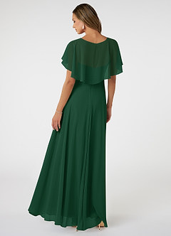 Azazie Jamie Abiti da Damigella Abito A-Line in Chiffon Verde Scuro image5