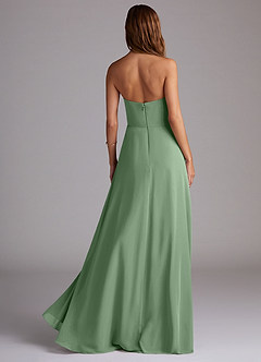 Azazie Wren Bridesmaid Dresses Matcha A-Line Side Slit Chiffon Convertible Dress image2