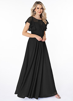 Azazie Lily At-home Try On Dresses Empire Pleated Chiffon Floor-Length Dress image2