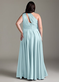 Azazie Charlize Suknie dla druhen Linia A Jedno ramię Satyna elastyczna Do ziemi Sukienka image10