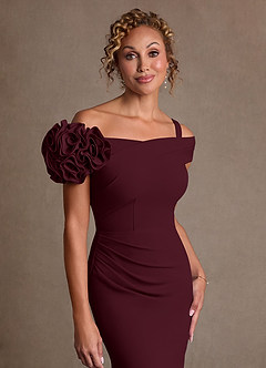 Azazie Gwynne vestidos de madre de la novia Vestido de Cabernet de Crepé elástico de Corte Sirena con Vestidos sin tirantes image5