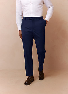 Savile Blue Wool Blend Dress Pants