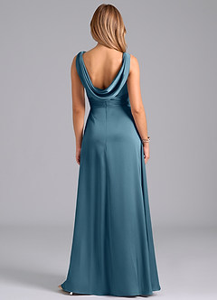 Azazie Karina Bridesmaid Dresses Bermuda A-Line Pleated Stretch Satin Dress image6