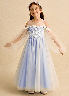 Azazie Zimi Blumenmädchenkleider Ballkleid Herzausschnitt Tüll Kleid Eis image4