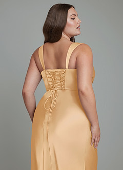 Azazie Agustina Bridesmaid Dresses Gold Mermaid Corset Stretch Satin Dress image13