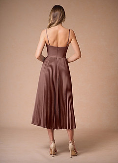 Léna Mocha Coco Pleated Midi Dress image2