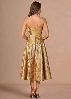 Robe Mi-Longue Or Ocre Nella image6