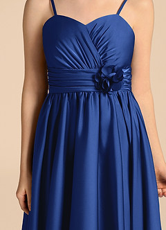 Azazie Catalina Junior Klä av A-Line i Stretch Satin Älskling Halsringning image8