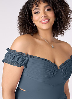 Barbie ♥ Azazie Bridesmaid Dresses Neptune A-Line Off the Shoulder Chiffon Convertible Dress image11